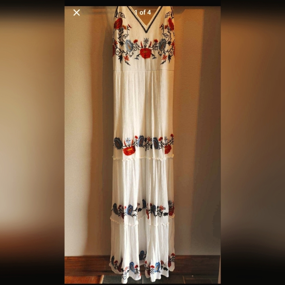 Alter'd State Embroidered flower floor length dress